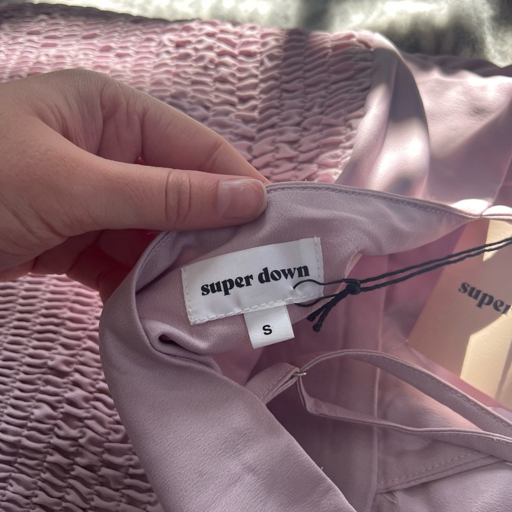 Lavender Ruched Mini Dress - Picture 4 of 4